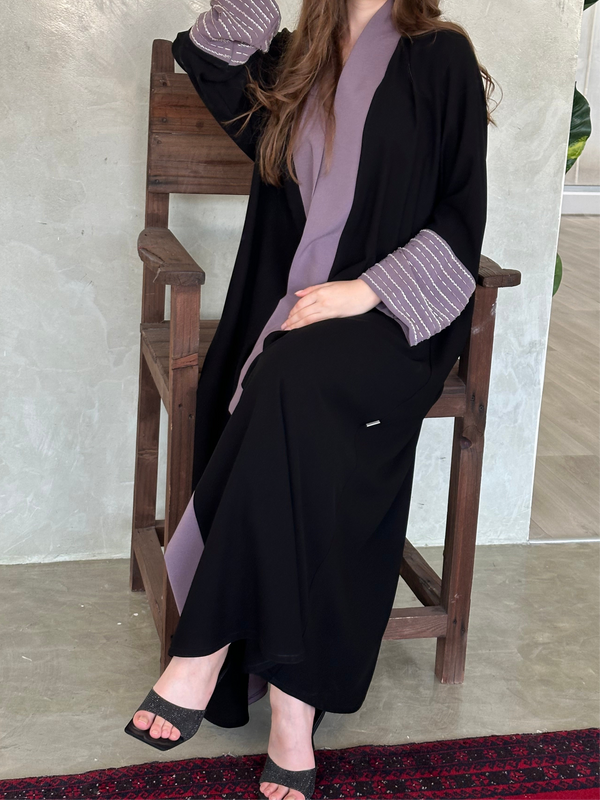 Black and Purple Abaya #Ed7