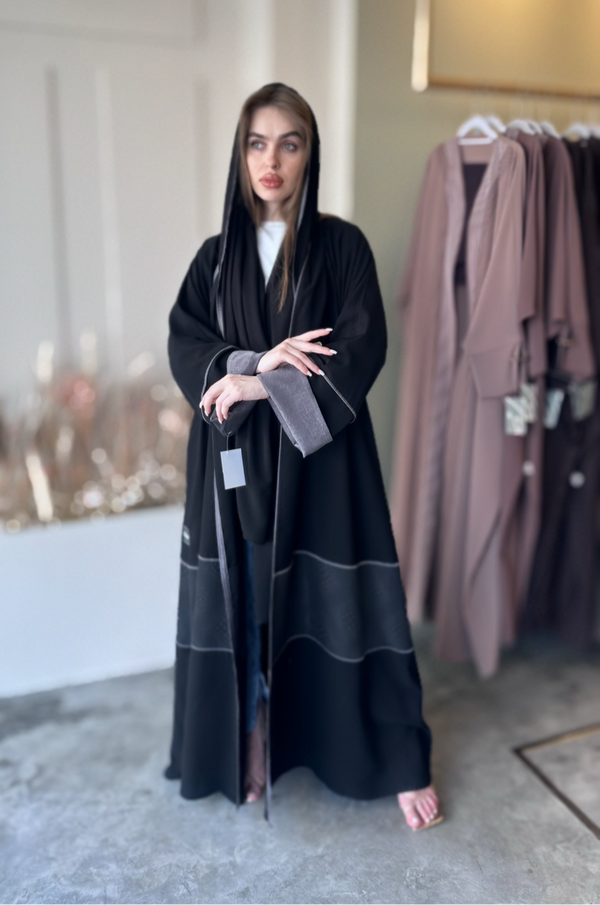 Grey and black abaya #52