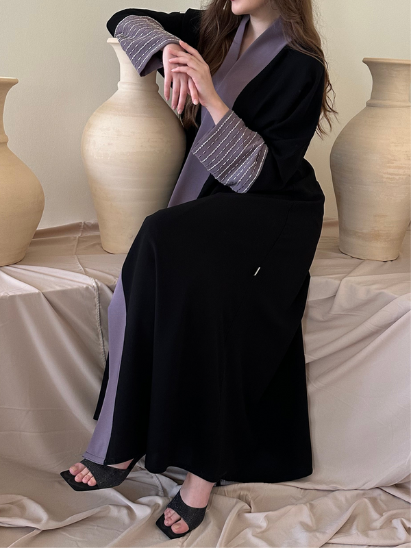 Black and Purple Abaya #Ed7