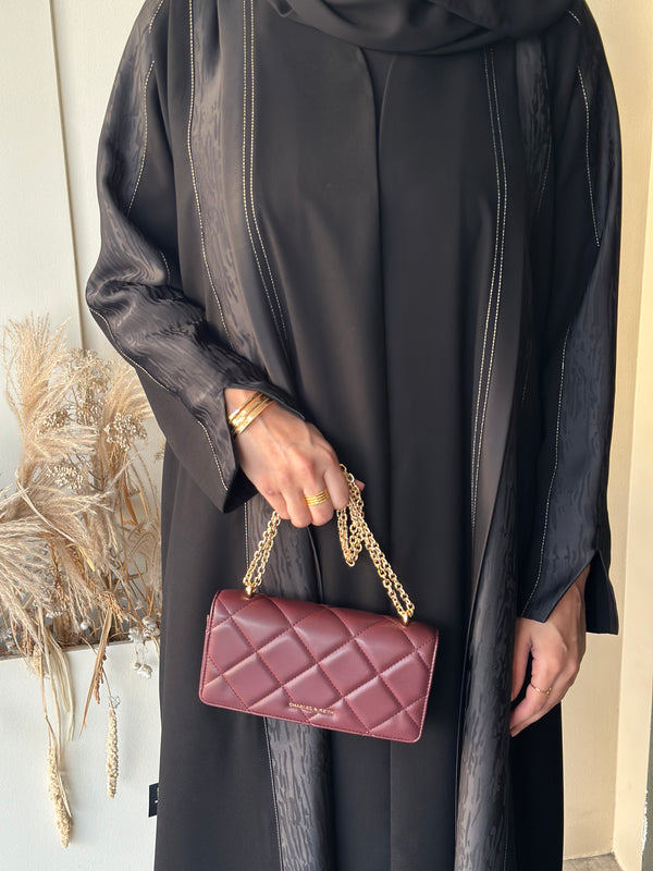 #132 black Abaya with galaxy fabric